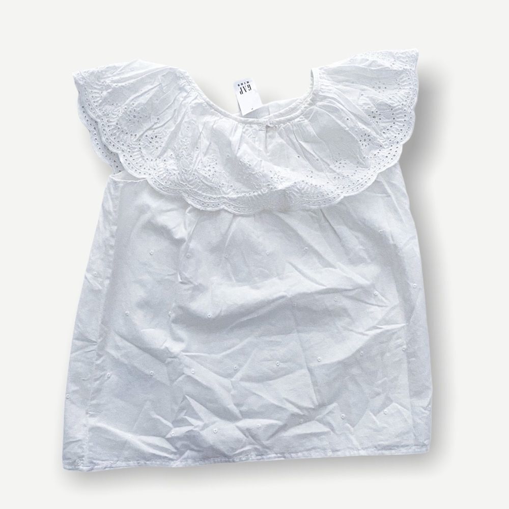 GAP Kids | Ivory | EYELET RUFFLE TOP - Picture 7 of 9